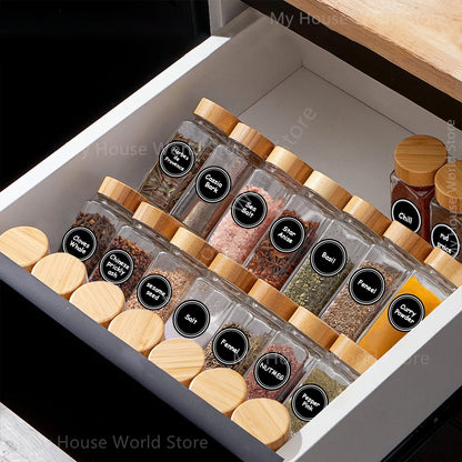 Kitchenista™Spice Set-Bamboo Lid Spice Jars