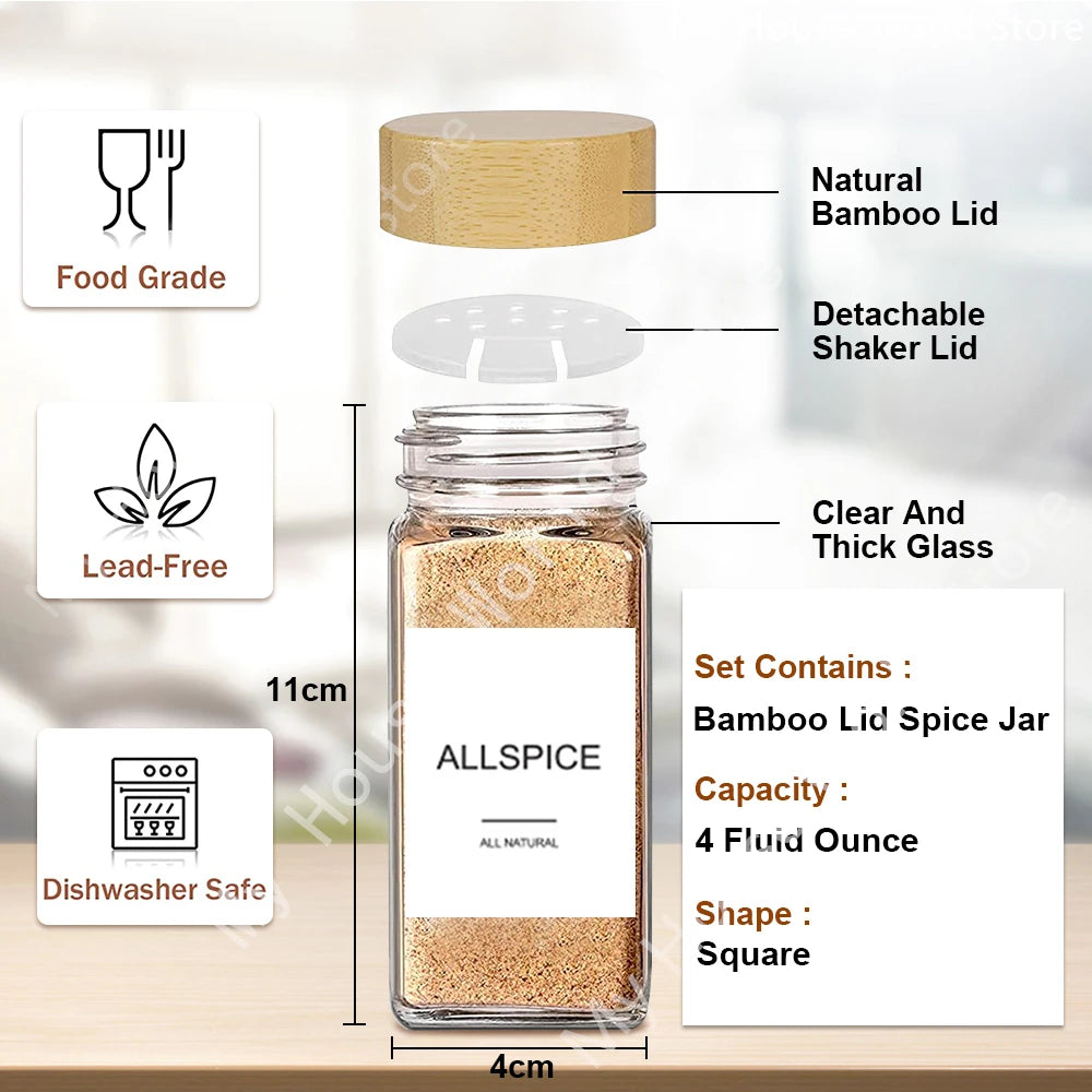 Kitchenista™Spice Set-Bamboo Lid Spice Jars